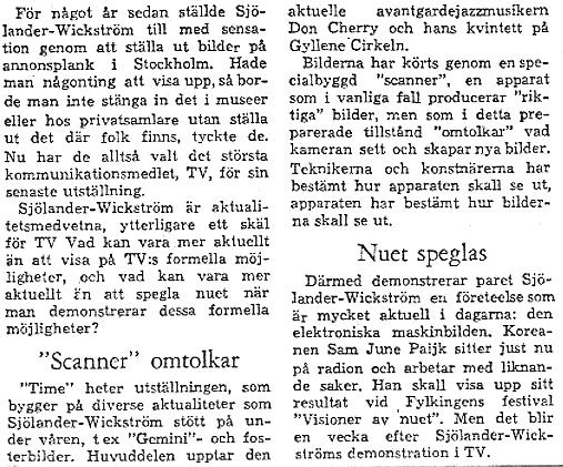 DAGENS NYHETER  August 29, 1966 SWEDEN